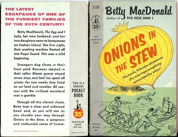 Color scan of paperback edition of Onions in the Stew by Betty MacDonald.